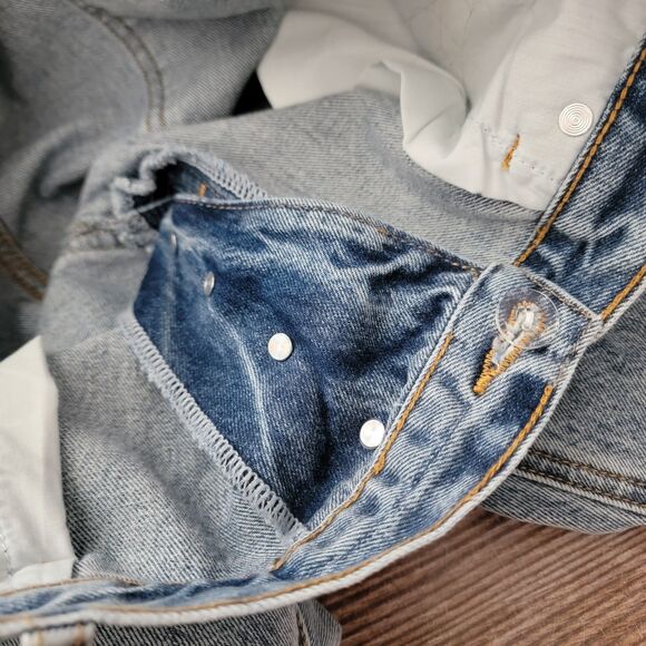 Princess Polly Women' Size 12 Holly Asymmetrical Straight Leg Button Fly Jeans - Picture 11 of 13